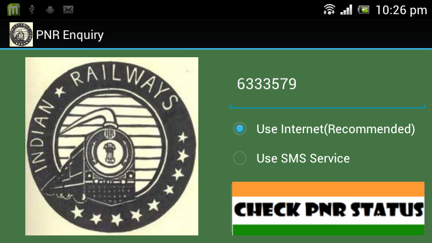 check PNR Status online on your android device