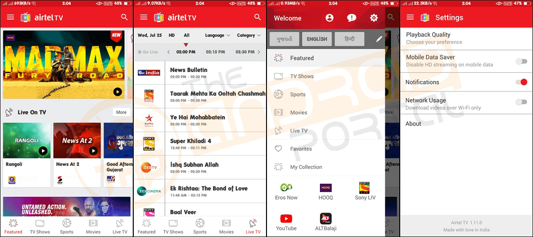 Airtel TV - theandroidportal.com