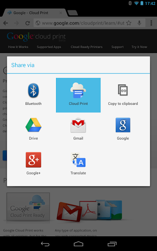 Uploading Document to be printed on Google Cloud Android