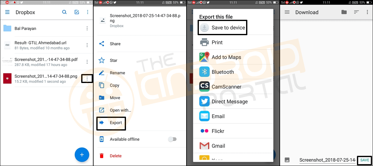 Download File from Dropbox - Theandroidportal.com
