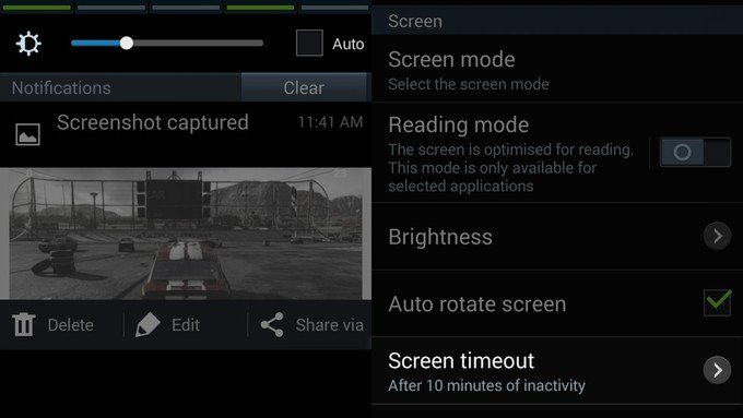 Time Out and Screen Brightness on S4