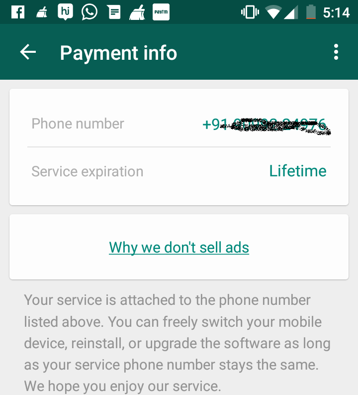 Use Whatsapp for FREE without subscription