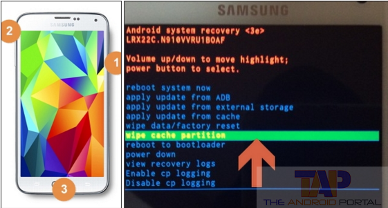wipe cache partition on galaxy s5
