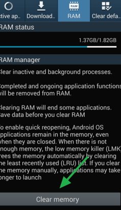 How to clear the memory RAM