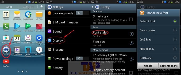 Samsung Font Settings