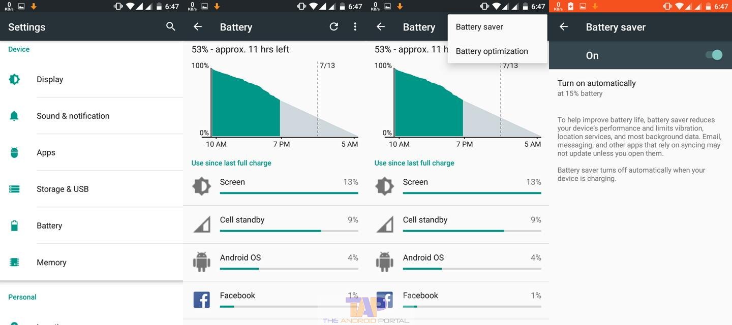 Battery saver on