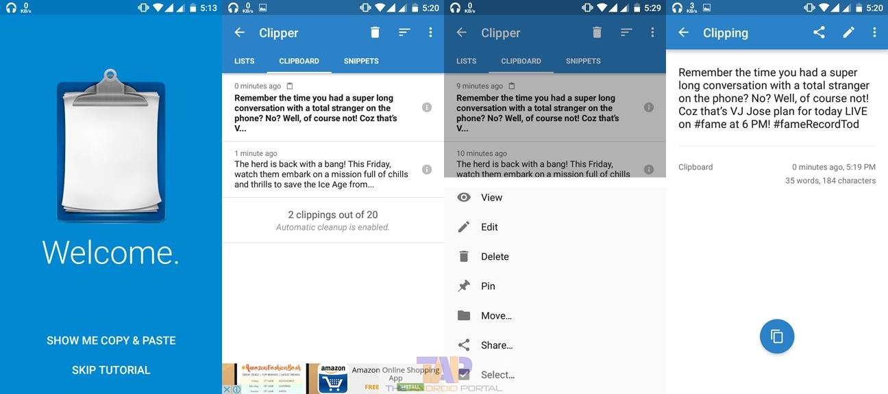 Want to Use clipboard on android phone - Use Clipper app