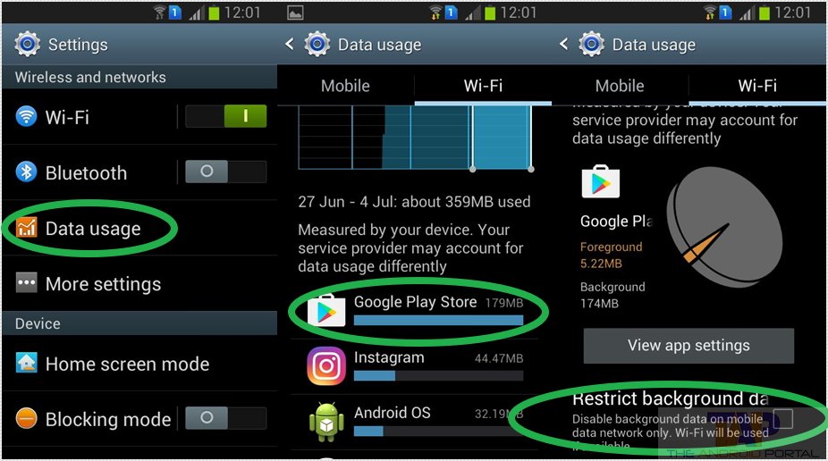 How to enable background data in Android