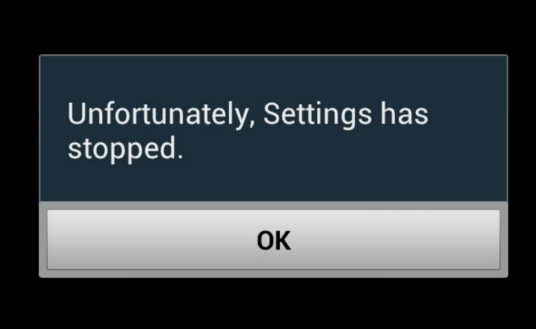 unfortunately settings has stopped