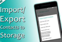 how to Import-Export Contacts to Storage