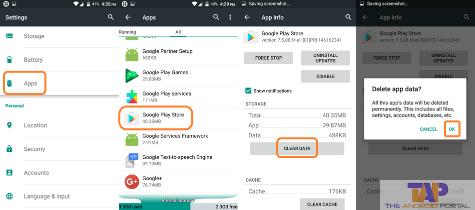 By Clearing the Cache of the Google Play Store