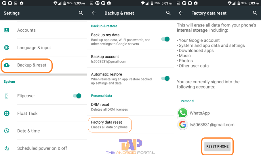 By Performing the Factory Data Reset