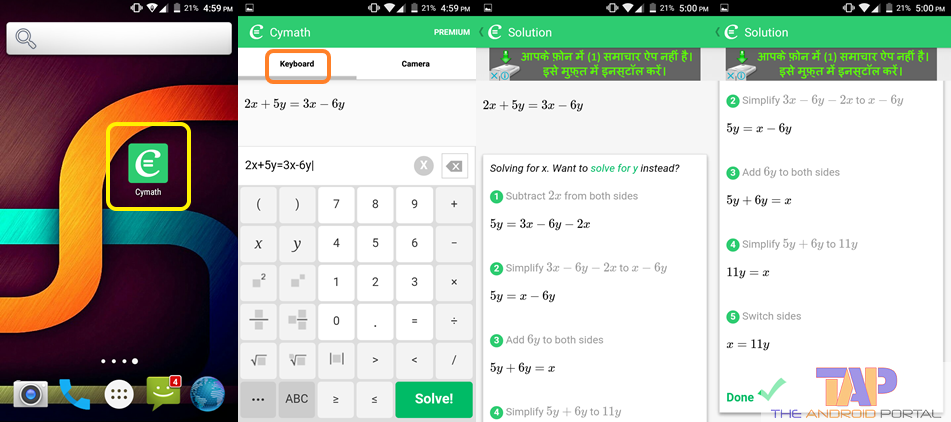 Cymath Android App 1
