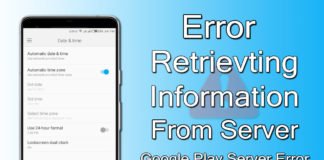 Error Retrieving Information From Server - Google Play Server Error (edited)