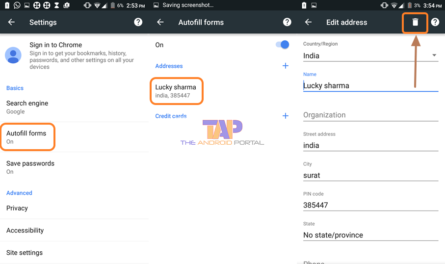 How to Delete the Existing Profile in Chrome Autofill