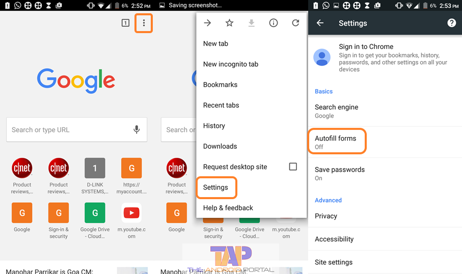 How to Enable and Disable the Chrome Autofill on Android Mobile
