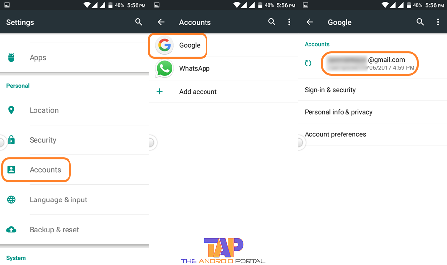 Remove the Existing Google Account 1