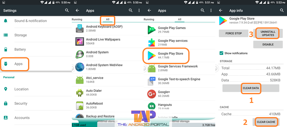 By Clearing the Cached Data of the Google Play Store