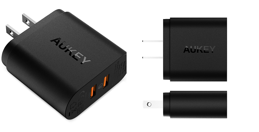 AUKEY Dual Port USB Wall Charger with Quick Charge 3.0