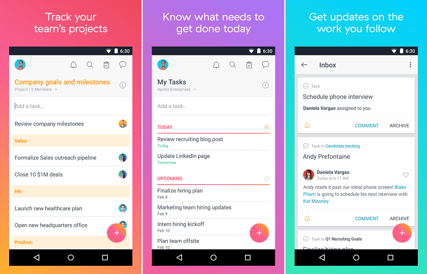 Asana organize team projects
