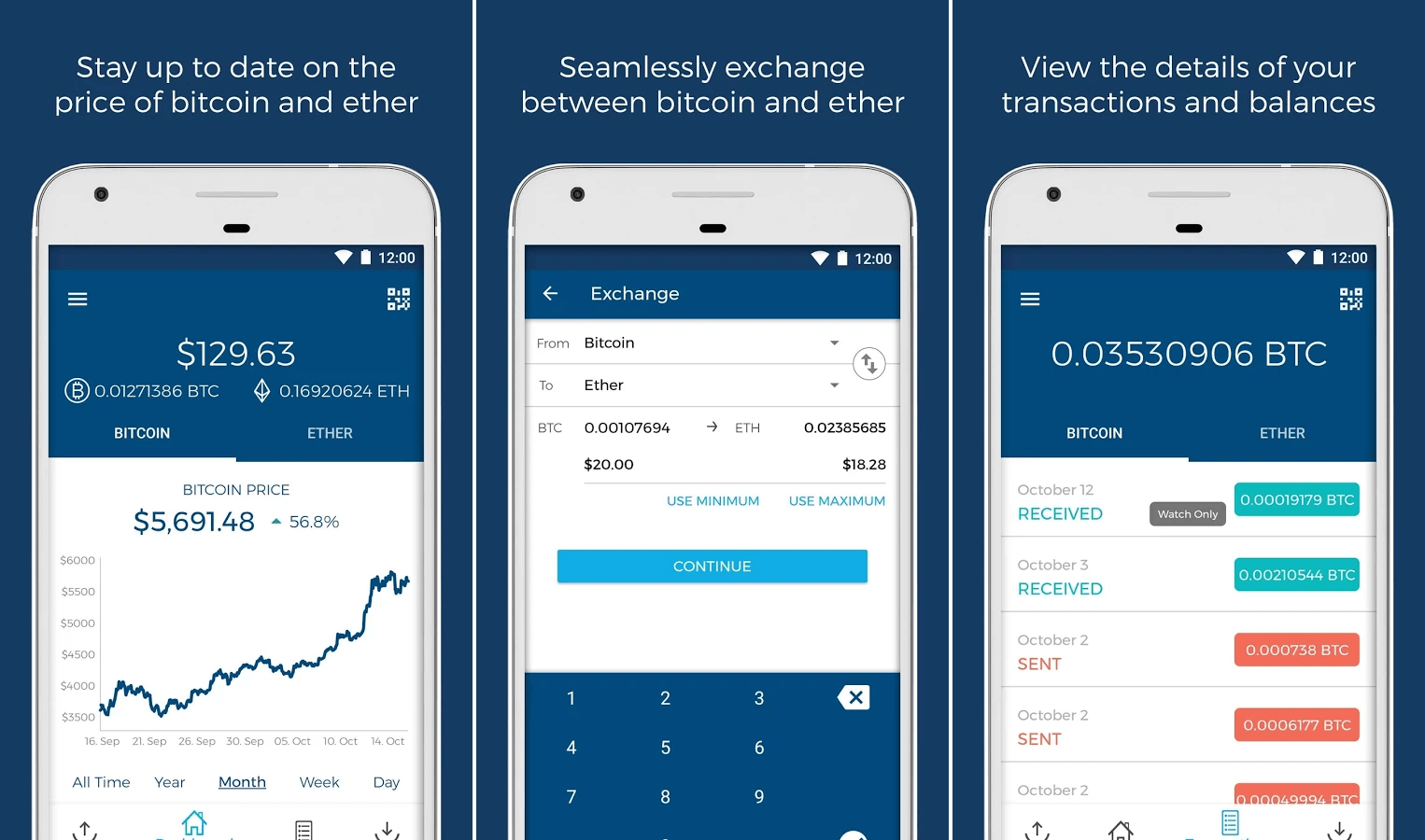 Blockchain - Bitcoin and Ether Wallet