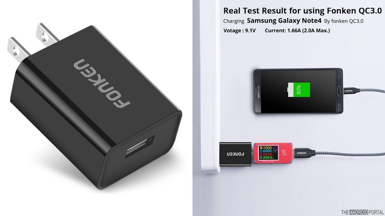 FONKEN USB Wall Charger with Foldable Plug & Quick Charge v3.0
