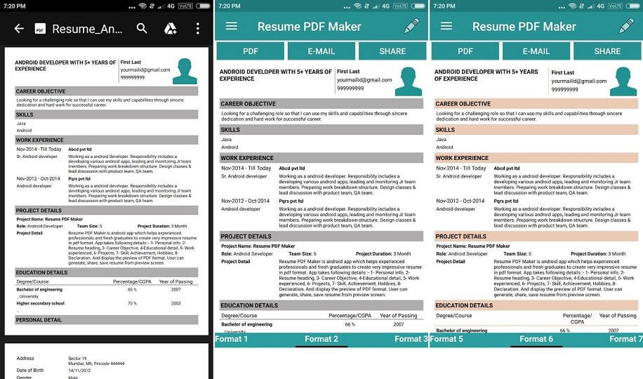 Resume PDF Maker CV Builder