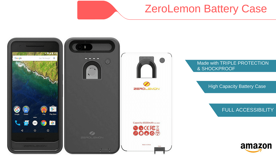 ZeroLemon Google Huawei Nexus 6P 8500mah Rugged Battery Case