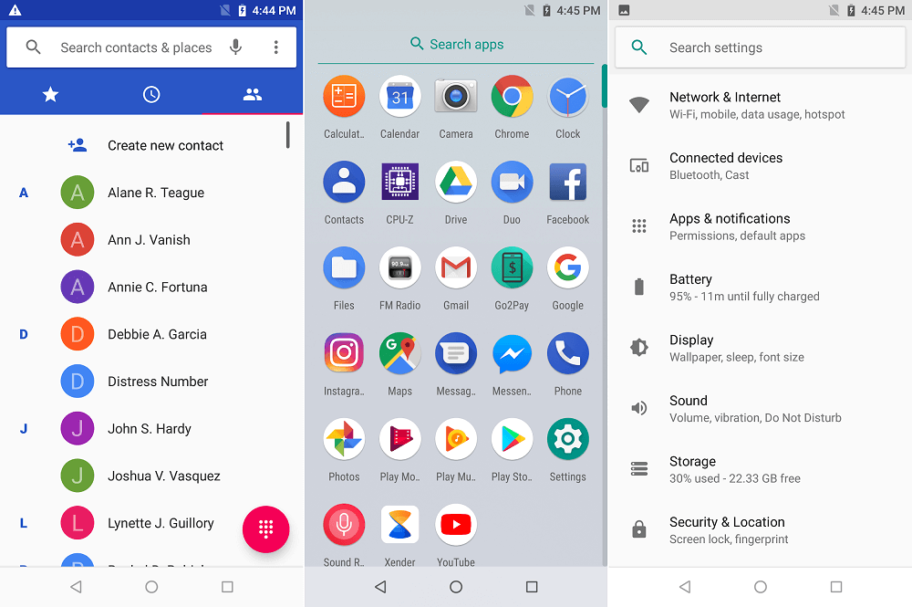 screenshots of the user-interface of this Asus Zenfone Max Pro M1 smartphone