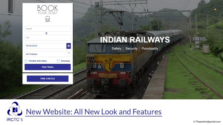 IRCTC’s New Website All New Look and Features - theandroidportal.com