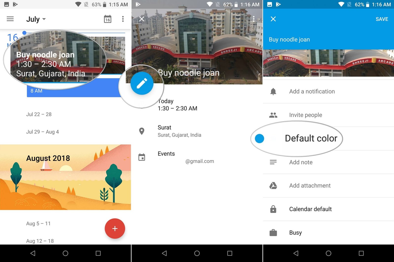 change the color of any Event