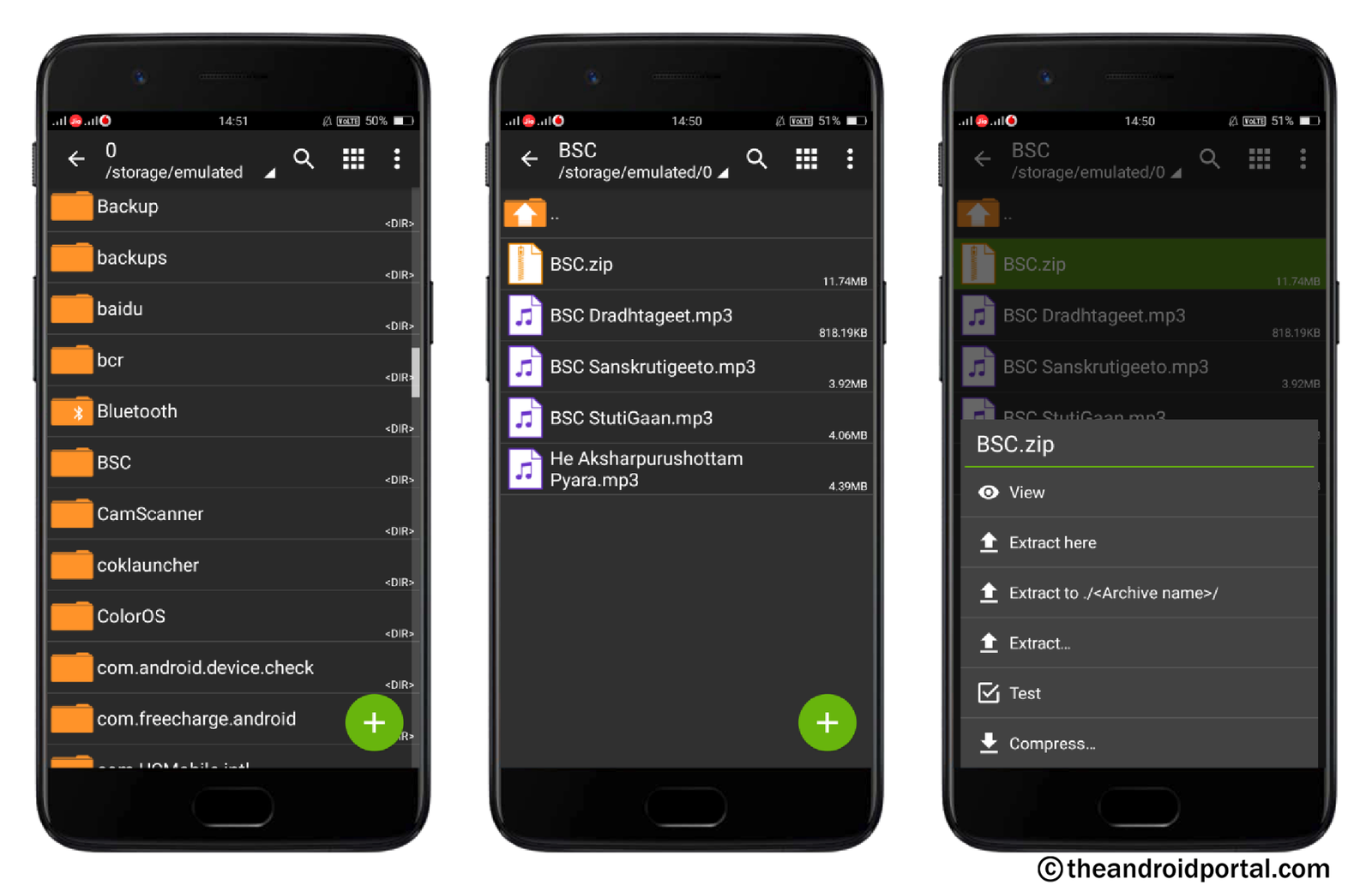 Extracting the file 1 - ZArchiver - theandroidportal.com