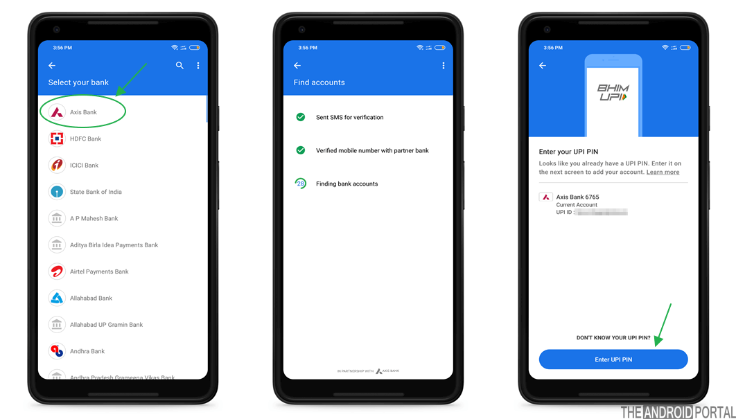 Configuring Bank account with Google Pay