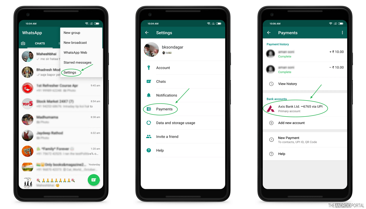 Remove Bank Acc from WhatsApp UPI