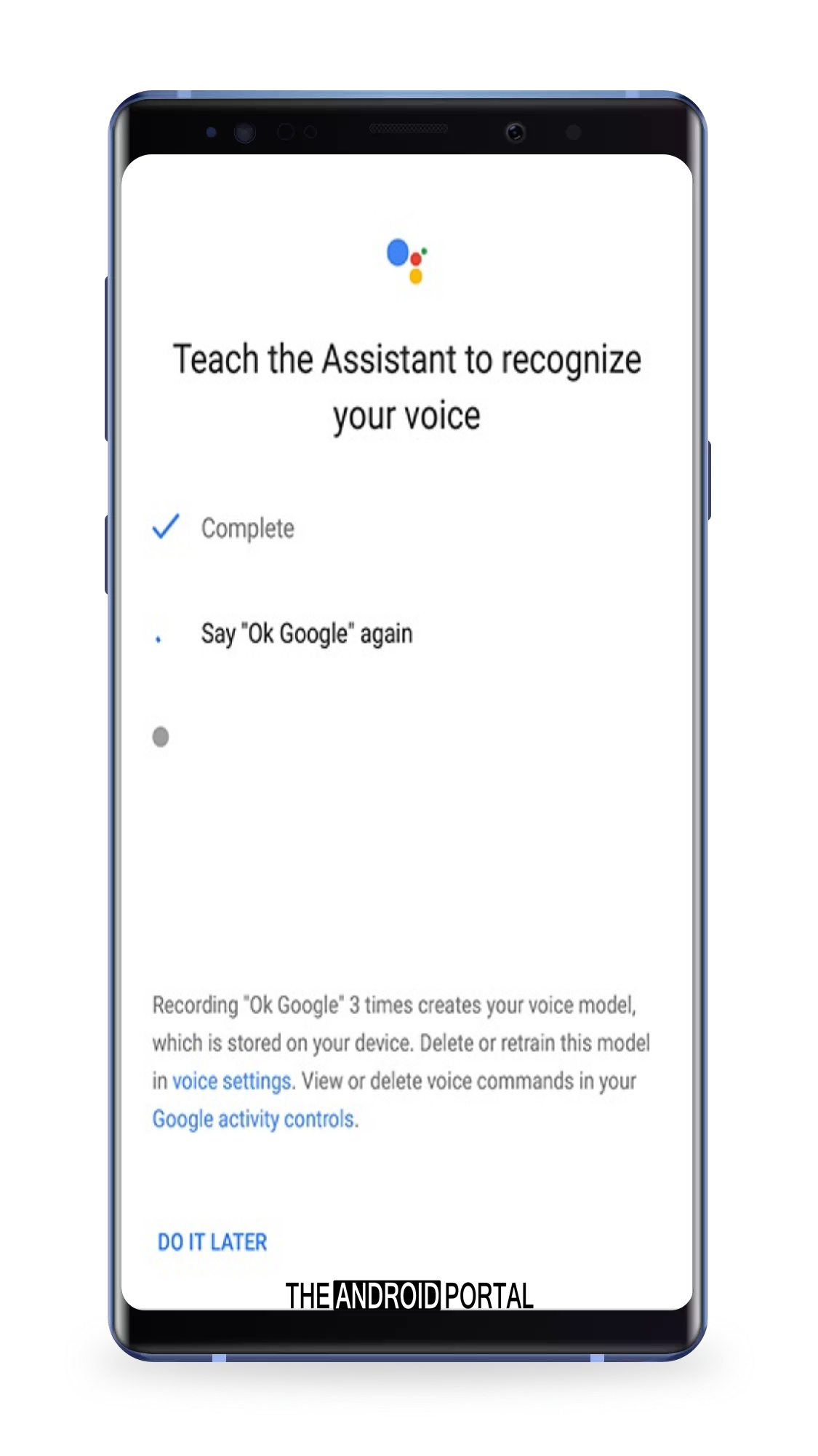 Retrain Google Voice Assistant