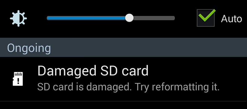 Damaged SD card on android