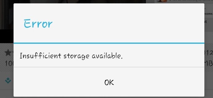 Insufficient Storage Warnings on android