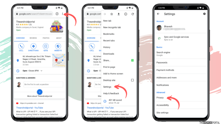 chrome clear cookies on android