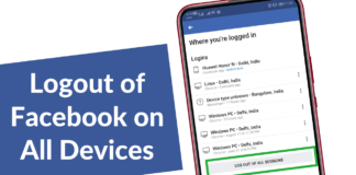 how do i logout of facebook messenger on all devices