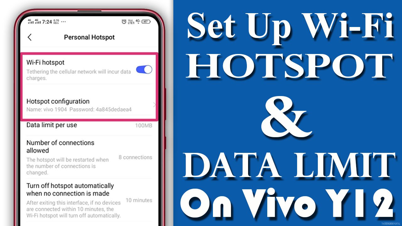 How To Set Up Wi-Fi Hotspot & Data Limit On Vivo Y12? 1