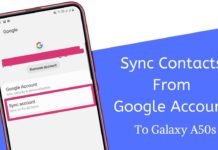 How To Sync Contacts From Google Account To Galaxy A50s