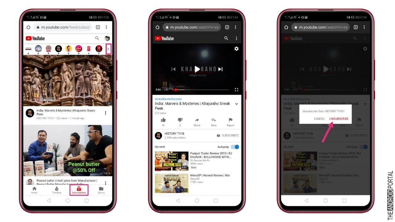 Unsubscribe From All YouTube Channels On Android Phone Using Browser