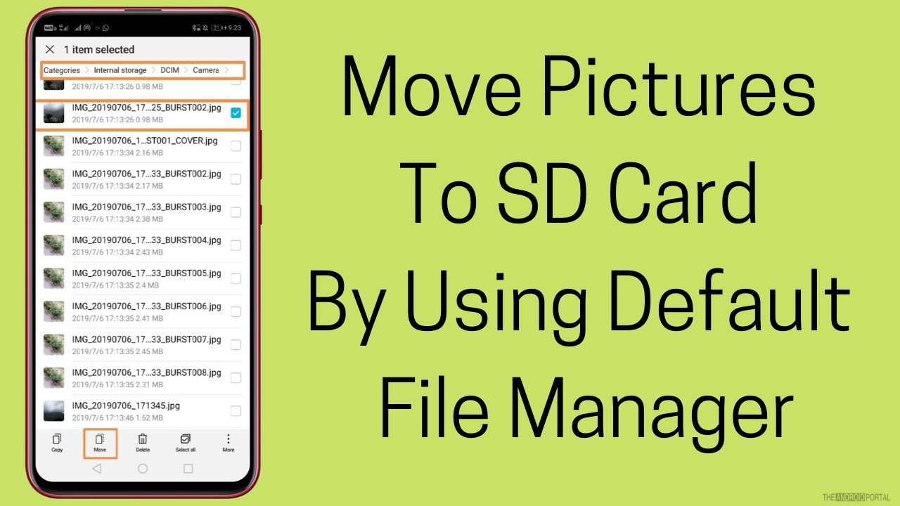 Move Pictures To SD Card By Using Default File Manager