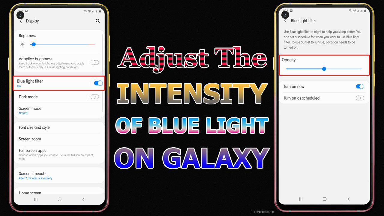 adjust the Intensity of Blue Light Filter On Samsung Galaxy