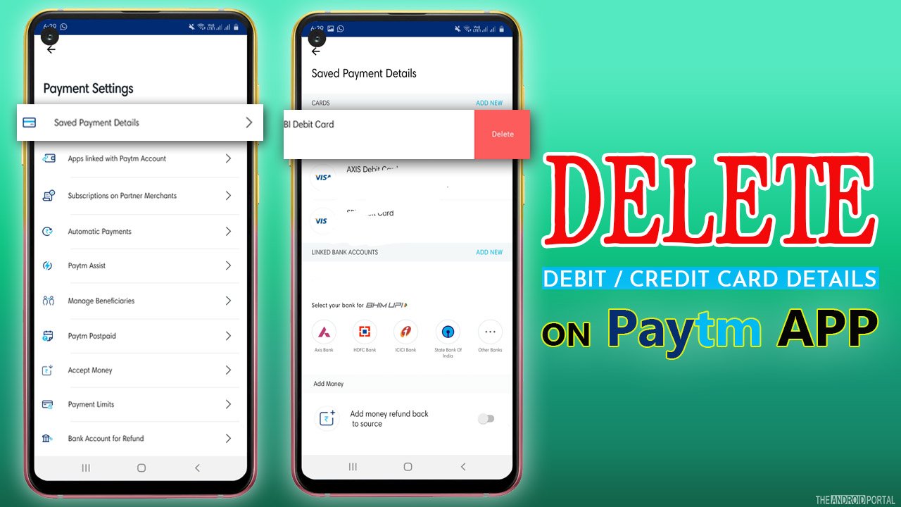 Delete Debit Credit Card Details On Paytm App.