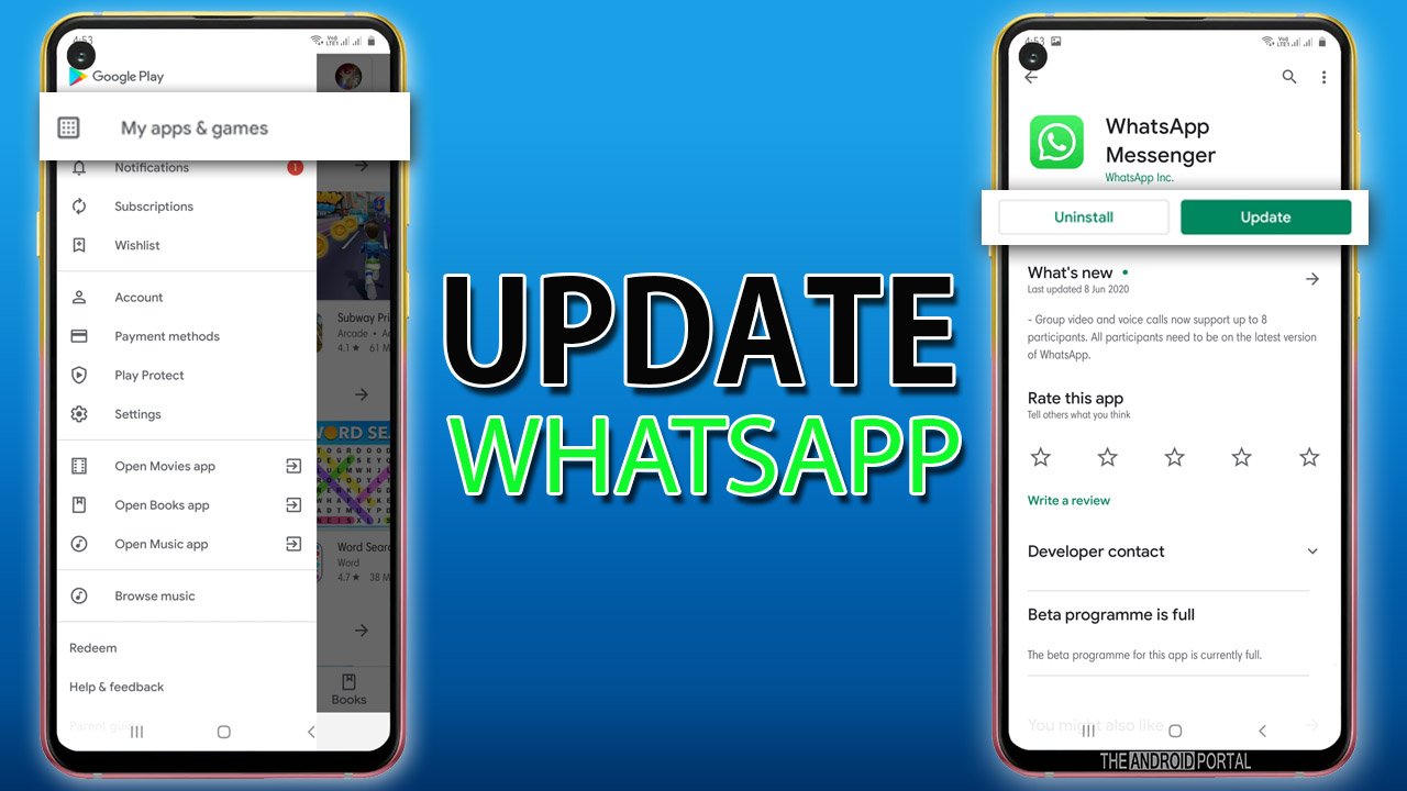 update whatsapp