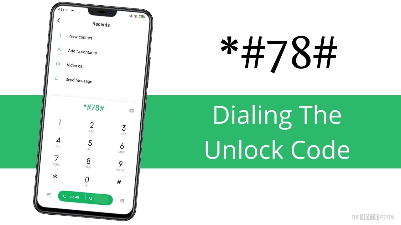 Dialing The Unlock Code on android