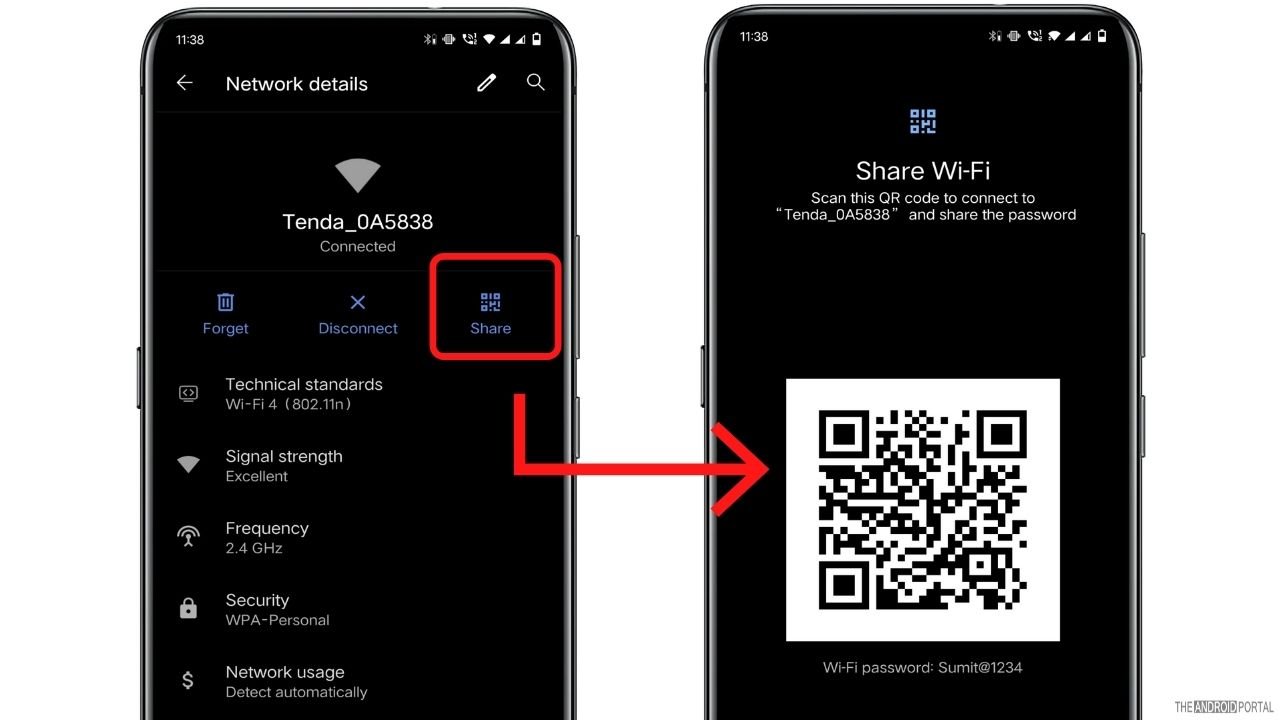 Share Wi-Fi Password On Android Via QR Code 2