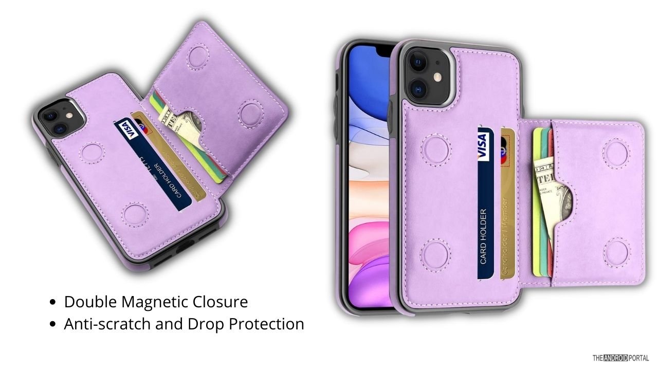 Lilysuper iPhone 11 Flip Case Cover for iPhone 11 Leather Wallet Cover Kickstand Card Holders Extra-Durable Business Smartphone Case 