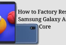 How to Factory Reset Samsung Galaxy A01 Core